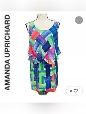 Amanda Uprichard - Sleeveless Multicolor Brushstroke Print Dress